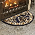 thumbnail image 4 of Minuteman International H-23 Half Round Oriental Fireplace Hearth Rug, Blue, 4 of 6