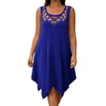 thumbnail image 2 of Blmnix Shift Ladies Dresses Tank Dress Plus Size Dresses Dress Midi Dresses Sleeveless Crew Neck Blue Antimicrobial Protection Women's Summer Dresses,L, 2 of 7