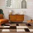 thumbnail image 6 of Well Woven Ella Brown Geometric Boxes Thick Soft Plush 3D Textured Shag Area Rug 5x7 (5'3" x 7'3"), 6 of 6