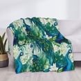 thumbnail image 3 of Honeii Peacock And Flowers print throw blanket, crafted from cozy cotton flannel, offers versatile home decor as a bedding suitable for all seasons.-50"x40", 3 of 6