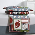 thumbnail image 6 of Smuge Boys Sports Bedding Queen Quilt,3Pcs Football Bedspreads Lightweight Reversible Patchwork Coverlets with 2 Pillow Shams, 6 of 9