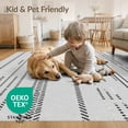 thumbnail image 4 of ODIKA 3'x5' Grey Black Stripe Geometric Washable Throw Rug Vertical Zigzag Bands Contemporary Inspired Stain Resistant, Low Profile, Non-Slip for Entryway, Kitchen, Mudroom, 4 of 7
