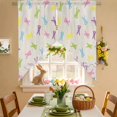 thumbnail image 2 of Happy Easter Rabbit Swag Valance Curtains Spring Easter Pink Blue Green Bunny Silhouette Linen Texture Rod Pocket Swag Curtains Small Window Treatments for Kitchen Bedroom 28" W x 36" L, 2 Panels, 2 of 9