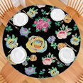 thumbnail image 2 of Floral Patterned Round Tablecloth with Elastic Edge, Ideal for Daily Meals, Parties or Picnics, Fits 44-52 Inch Tabletop, 2 of 7