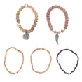 thumbnail image 2 of 1Pc Coloré Bohème Style National Bracelet Multi-Couche Élastique Riz Perles Chaîne de Main (Café), 2 of 8