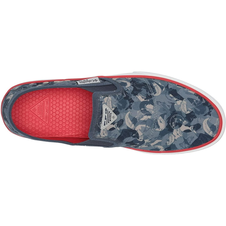Columbia Mens Slack Tide Slip PFG Boat Shoe 8.5 Zinc Bright Red