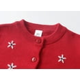 thumbnail image 3 of Cethrio Kids Girls Cardigan Sweaters, Stretchy Buttons Knitting Cotton Soft Kids Sweaters Red Size 1-2T, 3 of 7