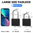 thumbnail image 6 of Anweller Fingerprint Padlock with Key Backup, Weatherproof Biometric Bluetooth APP Controlled Keyless Smart Electronic Combination Lock for Outdoor Fence Gate Pool Shed Gym Locker Yard Truck, 6 of 10