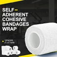 thumbnail image 3 of ZHUYING Self Adherent Bandages Wrap 12 Rolls, 2 Inches x 5 Yards, First Aid Tape, Elastic Self Adhesive Tape, Athletic, Sports wrap Tape, Bandage Wrap for Sports, Wrist - White, 3 of 6