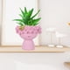 thumbnail image 1 of Jarrón con forma de niña con corona de flores | Maceta de resina con cabeza de muñeca para decoración de escritorio | Recipiente pequeño para flores naturales o artificiales, 1 of 3