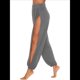 thumbnail image 2 of Pantalones Harén con Abertura Alta para Mujer, Pantalones Harén Hippies. Gris XXL, 2 of 7