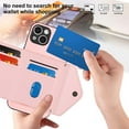 thumbnail image 3 of Allytech iPhone 13 Wallet Case with Hand Wrist, PU Leather RFID Blocking Cards Slots Shockproof Stand Feature Bumper Magnetic Closure Slim Shell Phone Case for Apple iPhone 13, Pink, 3 of 7