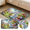thumbnail image 2 of TIELUTT Easter Holiday Decorative Floor Mat for Indoor Home Springtime Bunny Rabbit Themed Area Rug Small Area Rug for Kids Footed Throw Blanket Blankets with Tassels Porch Throw Blanket Blanket Sofa, 2 of 6