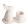 thumbnail image 2 of Ceramic Easter Bunny Candle Holder, 3.5'' Cute Rabbit Taper Candle Holders, Spring Easter Decorations for Home, Table Centerpieces Easter Rabbit Figurines Holders for Candle Sticks, White, 2 of 8