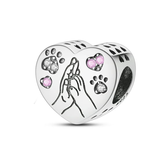 Hand - Holding Paw Print String Ornament Charm, Compatible with Most Bracelet, Charm for Bracelet