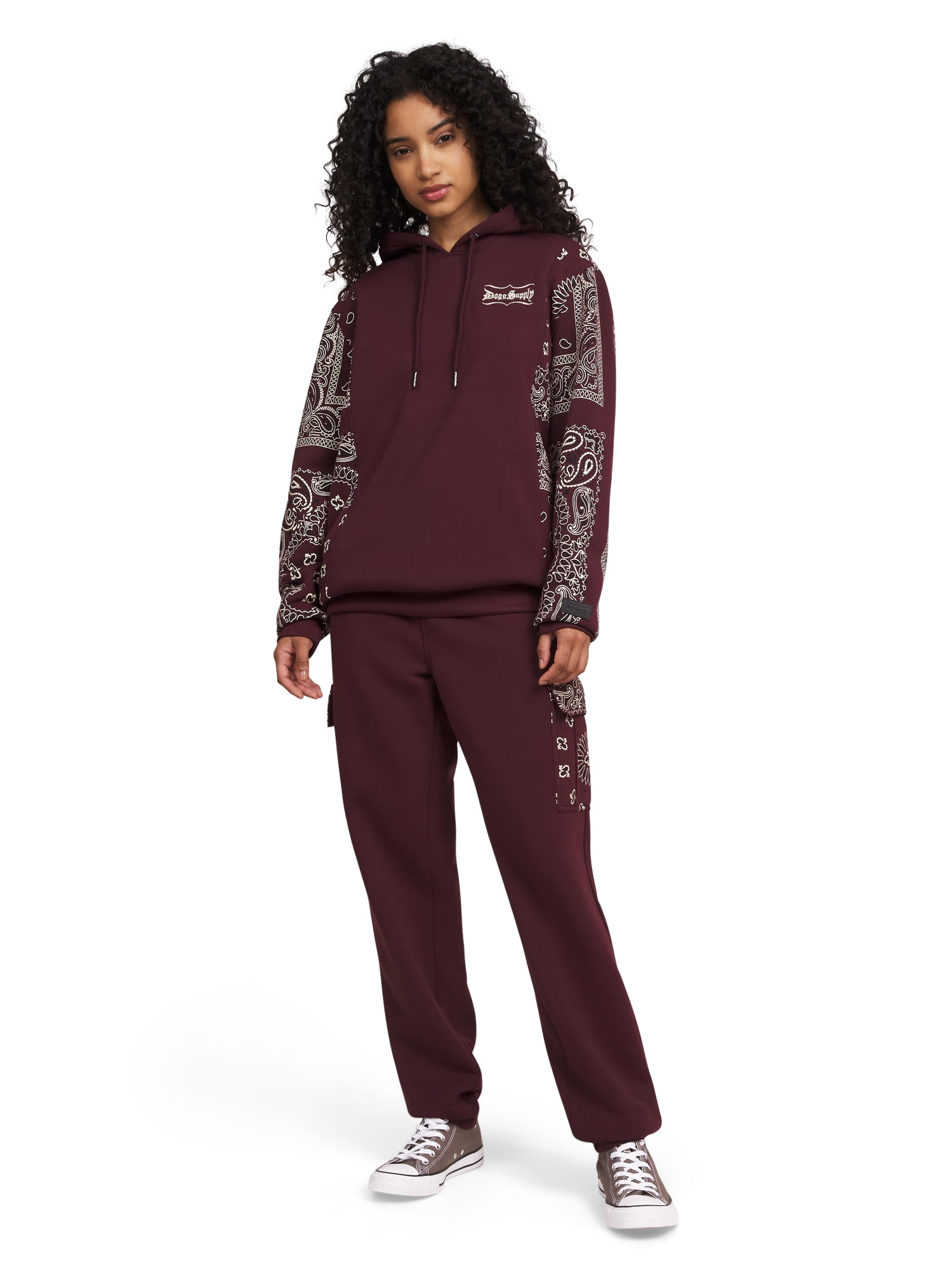 Dogg Supply by Snoop Dogg Men's and Women's Paisley Long Sleeve Pullover Hoodie.
