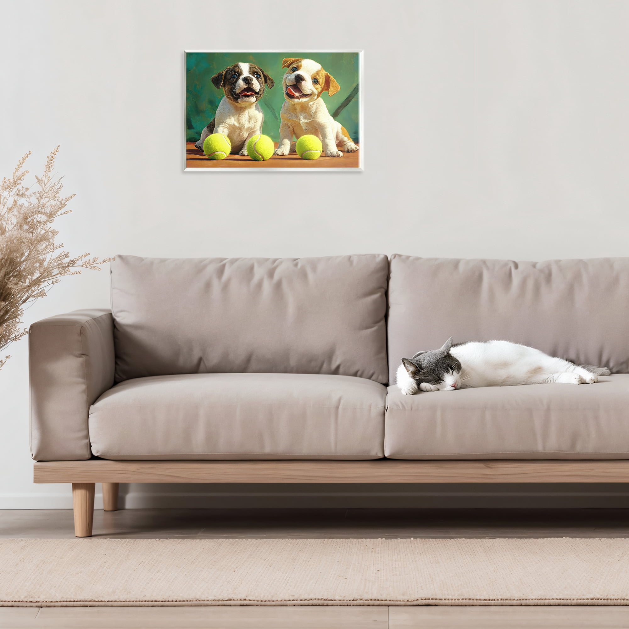 Stupell Industries Adorable Puppies with Tennis Balls Wall Plaque Art, design by Imagine It Images