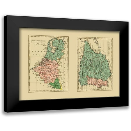 Gray 14x11 Black Modern Framed Museum Art Print Titled - Europe Netherlands Belgium Spain Portugal