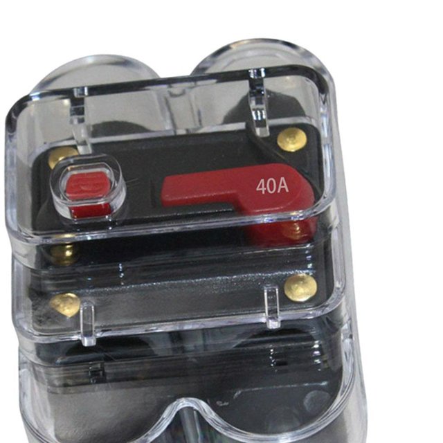 maskred Car Auto Audio Radio In Line Breaker Circuit Fuse For DC 12V Black 40A 1Set