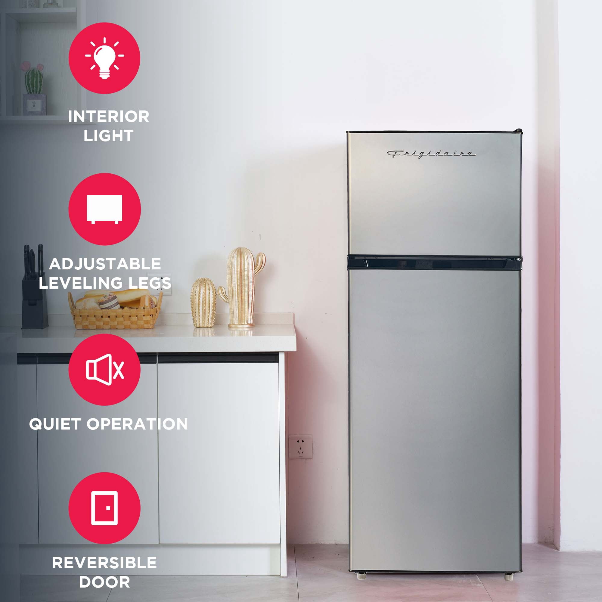 Frigidaire 21 in. 7.5 Cu. ft. Retro Top-Freezer Refrigerator,  Platinum EFR749