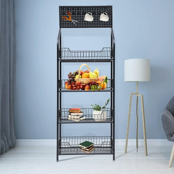 4 Tier Metal Kitchen Standing Baker's Racks Storage Shelf Large Storage Space Durable