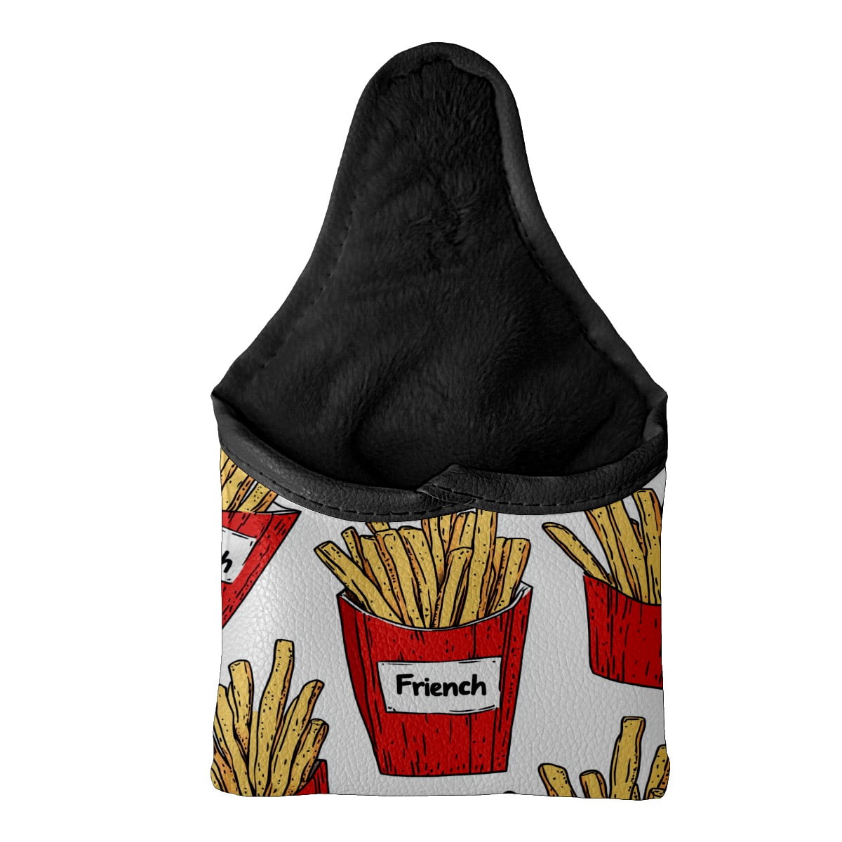 Golf Mallet Putter Cover Premium Leather Golf Putter Head Cover with Magnetic Closure Golf Cover for Men and Women Cartoon French Fries