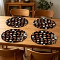 thumbnail image 6 of Halloween Round Placemats Set of 6 – Cute Ghost & Jack-o'-Lantern Pattern Heat Resistant Table Mats for Kitchen Dining & Party Decor (15 Inch), 6 of 6