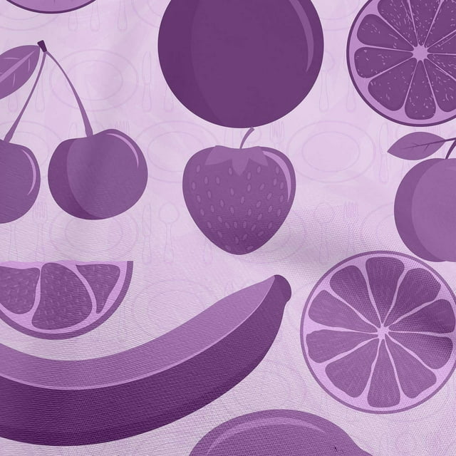 oneOone Viscose Chiffon Light Purple Fabric Fruits Sewing Craft Projects Fabric Prints By Yard 42 Inch Wide
