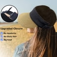thumbnail image 2 of Large Brim Sun Hats for Women, Straw Sun Visor Hat Wide Brim Summer UV Protection Beach Cap, Lightweight Foldable Floppy Hat Breathable Casual Summer Outdoor Hat, Khaki, 2 of 7