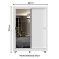 thumbnail image 3 of Ropero Closet Madesa Dallas 2 Puertas Corredizas 1 Espejo 2 Cajones con Pies Blanco, 3 of 5