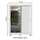 thumbnail image 3 of Ropero Closet Madesa Dallas 2 Puertas Corredizas 1 Espejo 2 Cajones con Pies Blanco, 3 of 5