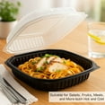 thumbnail image 5 of EcoQuality 48oz Hinged 11.5x10x3 Inch Black Clamshell Takeout Container with Clear Lid Disposable Food Container for Takeout, Restaurants, Meal Prep, Catering, Delivery (20), 5 of 8