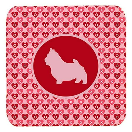 

Norwich Terrier Valentine Hearts Foam Coasters - Set 4 3.5 x 3.5 In.