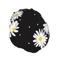 thumbnail image 2 of Kdxio Daisies Flowers Print Shower Cap for Women,Elastic and Reusable,Double Waterproof Layers Bathing Hat, 2 of 9