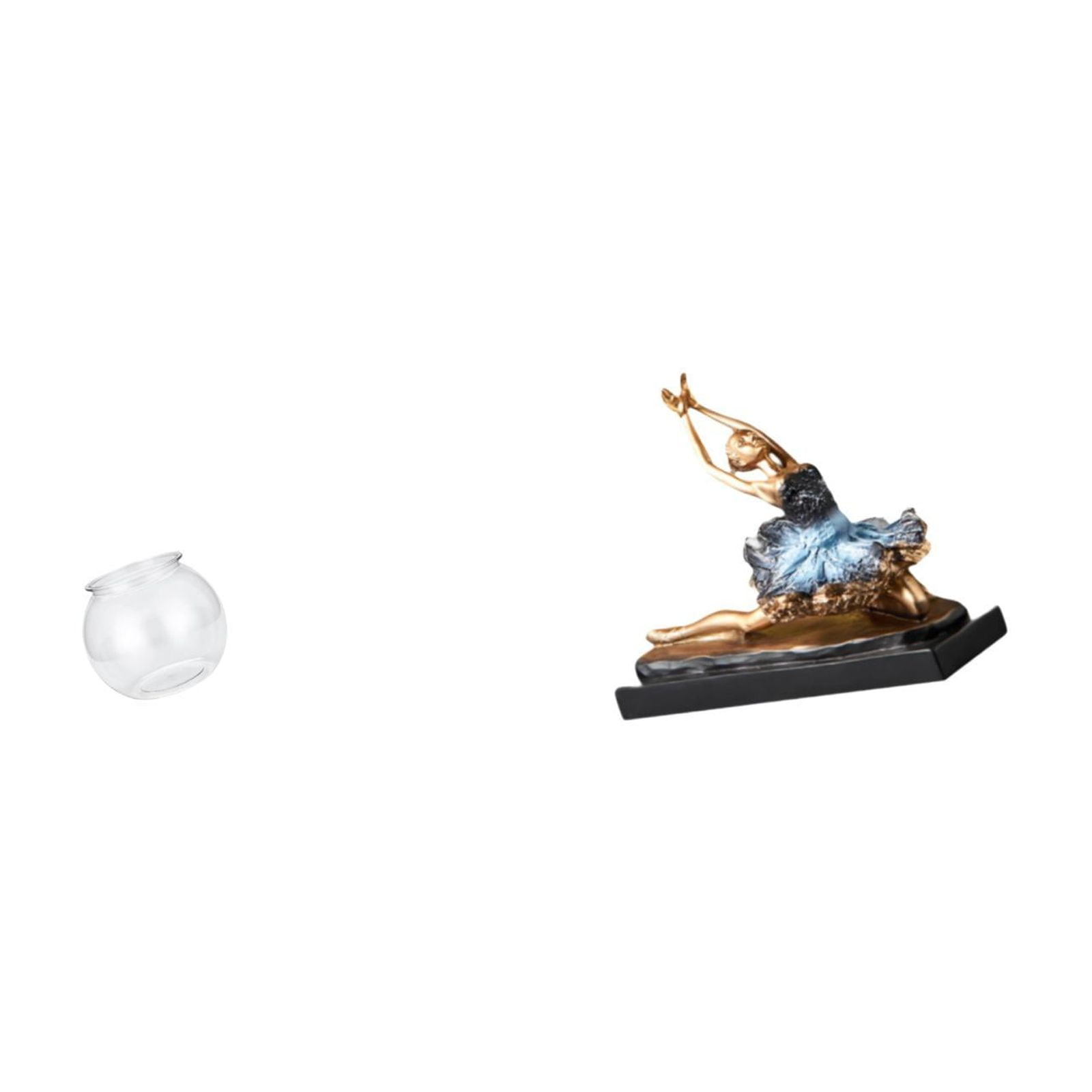 Desktop Aquarium Bowl Ballet Dancer Figurine Transparent Resin Fish Tank Vase Art for Living Room Table Adult Kids Gift