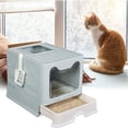 thumbnail image 1 of Caja de arena para gatos Xxl, casa de baño para gatos, caja de arena cerrada antiolor, tamaño grande con cajón de filtro y pala 51, 1 of 6