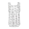 thumbnail image 4 of camiseta con estampado de chaleco sin mangas con cuello cuadrado plisado para mujer blanco / 3xl, 4 of 4