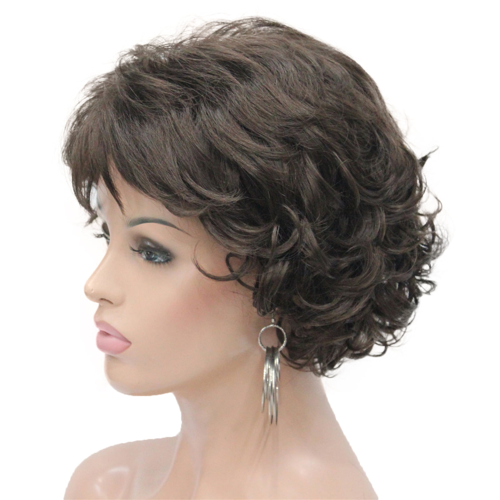  NMD&LR Short Wigs for Women, Temperament Fluffy Pixie Cut  Straight Hair Middle-Aged and Elderly Wigs for Women's Heat-Resistant  Natural Hair for Daily Use (Brown Lack) : Beauty & Personal Care