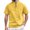 Yellow, variant on Kureaily European And Solid Color Button Open Neck Pocket Men's Casual Loose Comfortable Trendy Stand Up Collar Business Short Sleeved T Shirt Cotton Tee Shirt Top