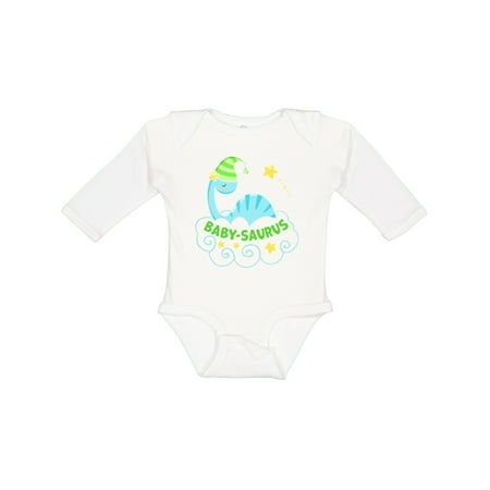 

Inktastic Baby-Saurus with Cute Blue Dinosaur on a Cloud Gift Baby Boy or Baby Girl Long Sleeve Bodysuit