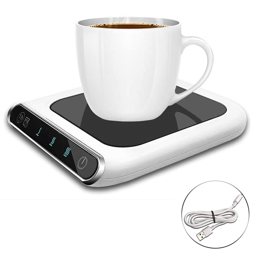 Smart Coffee Warmer for Heating Milk White Coffee Mug Warmer Coffee Coffee Cup Warmer for Desk with Auto Shut Off USB Coffee Mug Warmer with 3 Temperature Control 