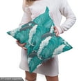 thumbnail image 4 of Ambesonne Ocean Fabric by the Yard Upholstery, Surfing Doodle Dolphins, 1 Yard, Charcoal Grey Teal White, 4 of 4