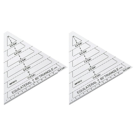 Masteelf 2 Pcs Cutting Ruler Quilting Ruler Patchwork Template 16.5x13.5cm