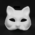 thumbnail image 1 of 3 uds máscaras de gato papel blanco en blanco máscaras faciales pintadas a mano Diy sin pintar Animal media máscara para fiesta de cumplea?os suministros de recuerdo ShuxiuWang 8390606605023, 1 of 1