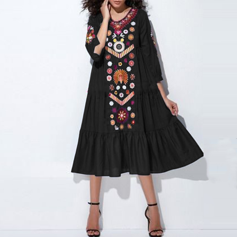 midi maxi dress with sleeves
