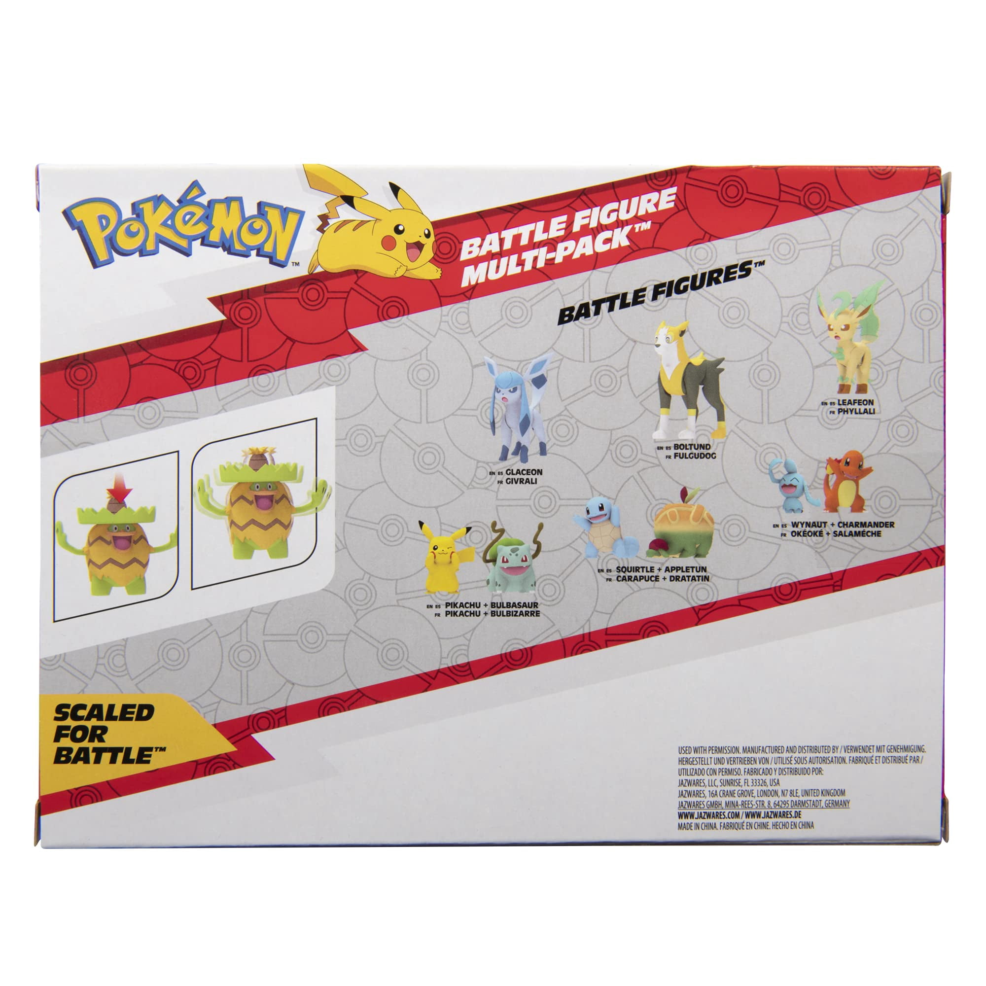 Pokémon Deluxe Action Battle Ready 3 Pack Grass Type Figures - 4.5"Ludicolo, 3"Ivysaur, 2" Grookey