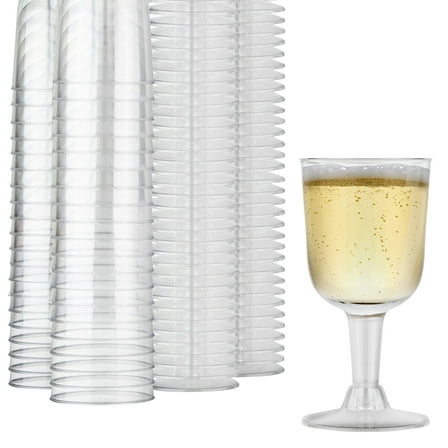 Stock Your Home 5 Ounce Shatterproof Plastic Wine Glass Cup (40 Count)