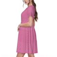 thumbnail image 2 of Vsdgher Vichy pour Femmes Été 2025 Robes Midi Décontractées Légères Manches Courtes Col Rond Robe de Plage, 2 of 6