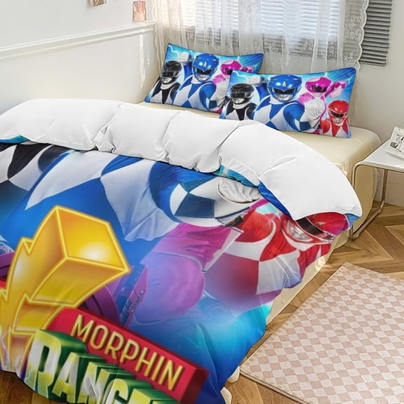 Power Rangers 3-Piece Bedding Comforter Set Bed Cover Set Soft Warm Bedding for Bedroom, Home, Hotel 86"x70"