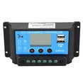 thumbnail image 3 of Tignapoo Contrôleur de Charge Solaire Double Usage 12/24V avec Écran LCD, Compensation de Température, Sortie 10A, Matériau ABS, Design Compact (132x68x33mm), 3 of 6